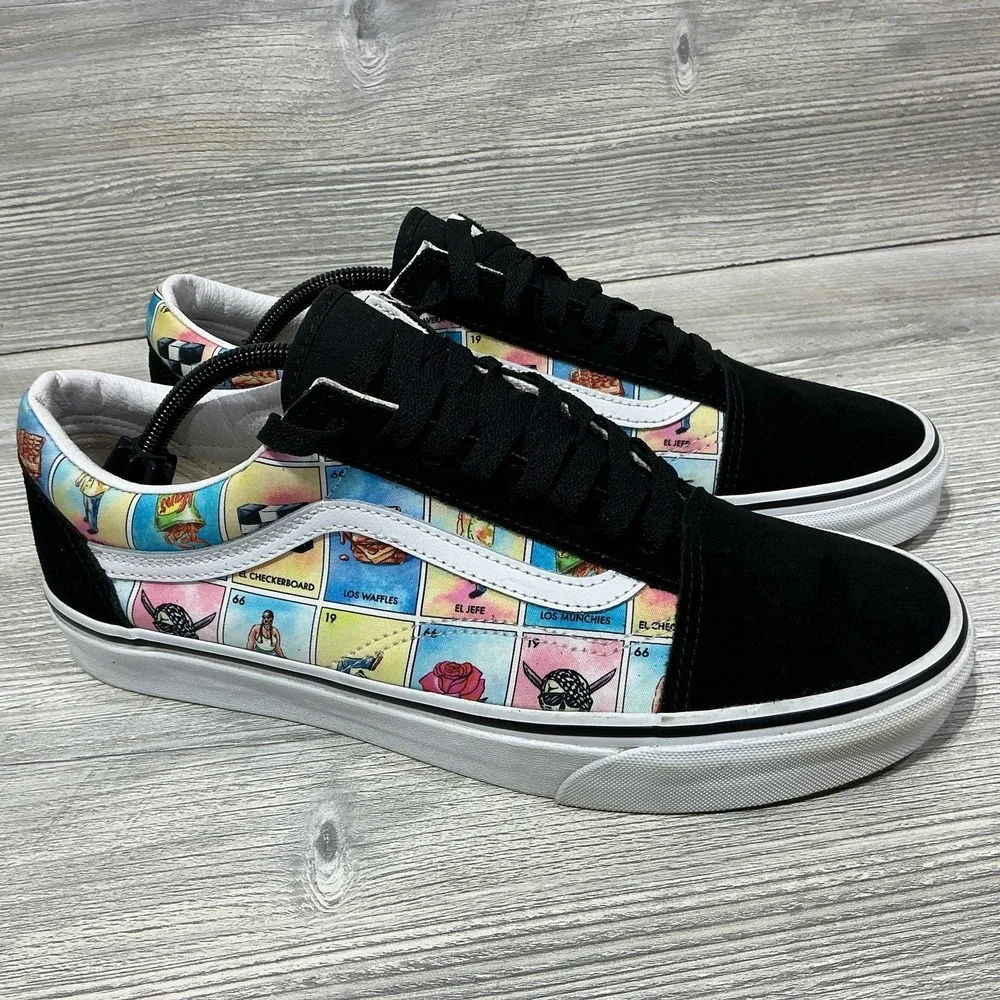 Vans Old Skool LOTERIA Special Edition Shoes Mens 11.5 Black Suede MultiColored